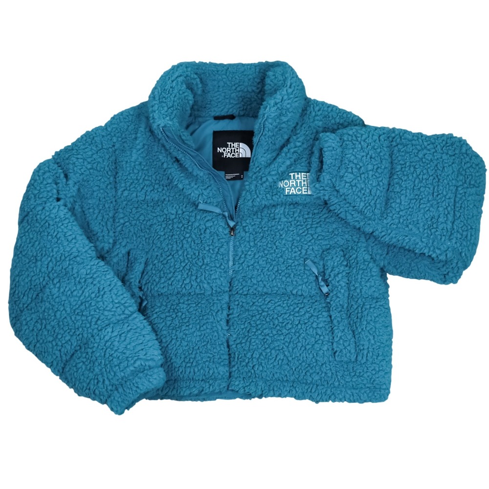The North Face Sherpa Nuptse Jacket Womens Medium Teal Blue Down Puffer NF0A7WSK - Picture 5 of 16